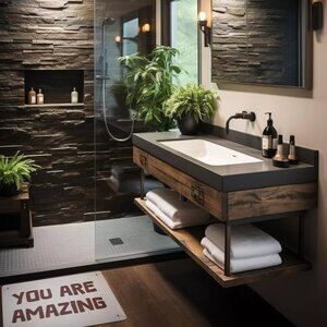 Soft Comfortable Mat for Bathroom Floor, 23.6 X 16 Inches, Non-Slip Bath Carpet